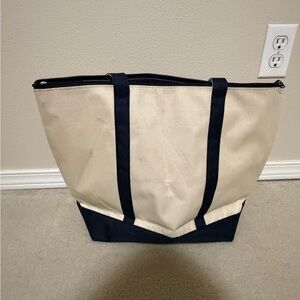 Navy and Cream Canvas tote bag